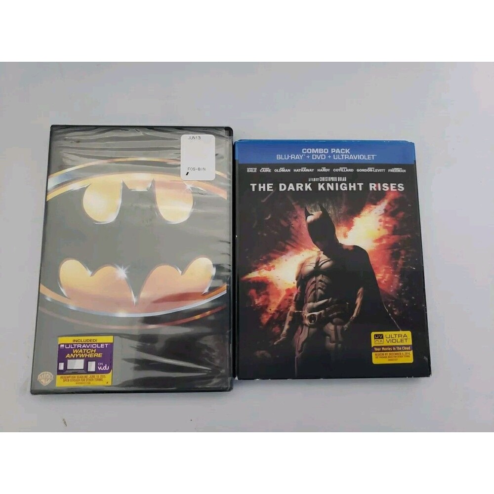 Batman Movie Lot: The Dark Knight Rises Blu-ray DVD & Batman Michel Keaton New